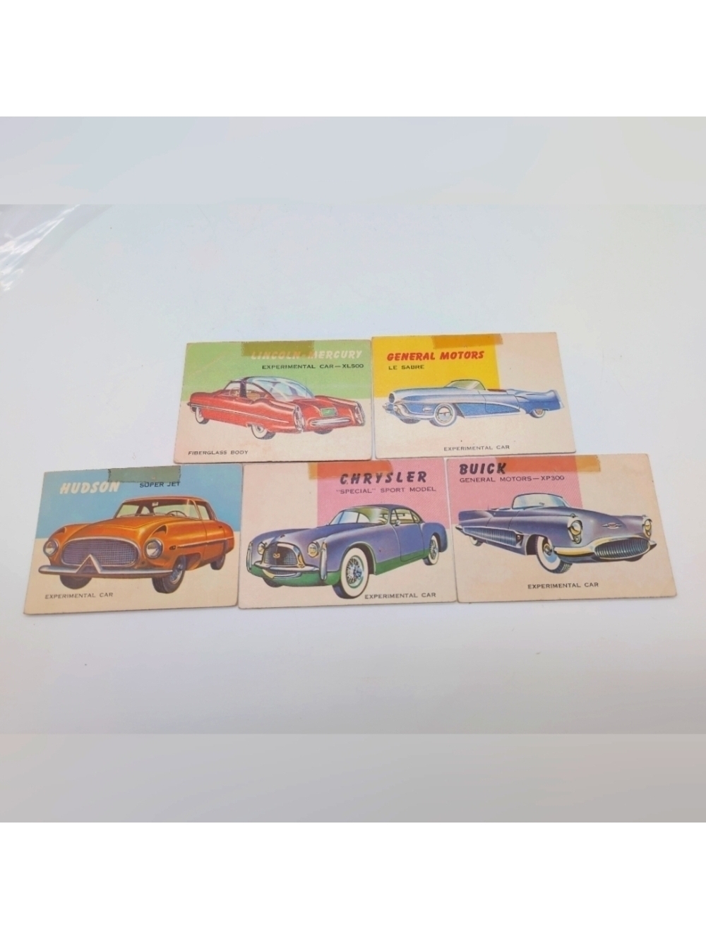 1954 Topps Car Card Set 5 Prototypes Hudson, GM, Lincoln Buick Chrysler